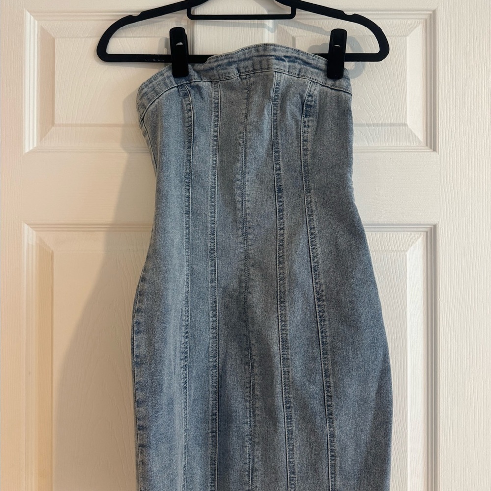 NWT Princess Polly Denim Strapless Dress